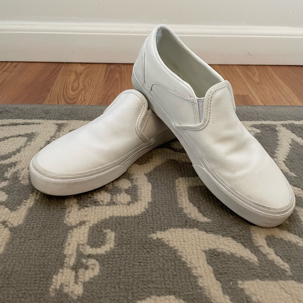 Vans White Slip-On Shoes